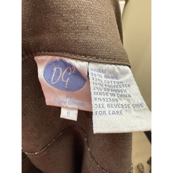 DG2 by Diane Gilman Brown Studded Denim Jacket Sz S Metallic Embellished - Picture 6 of 7